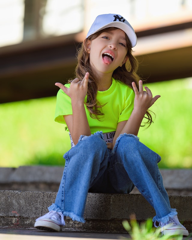 Little Girl in Yankees Hat from Rooted Drawers